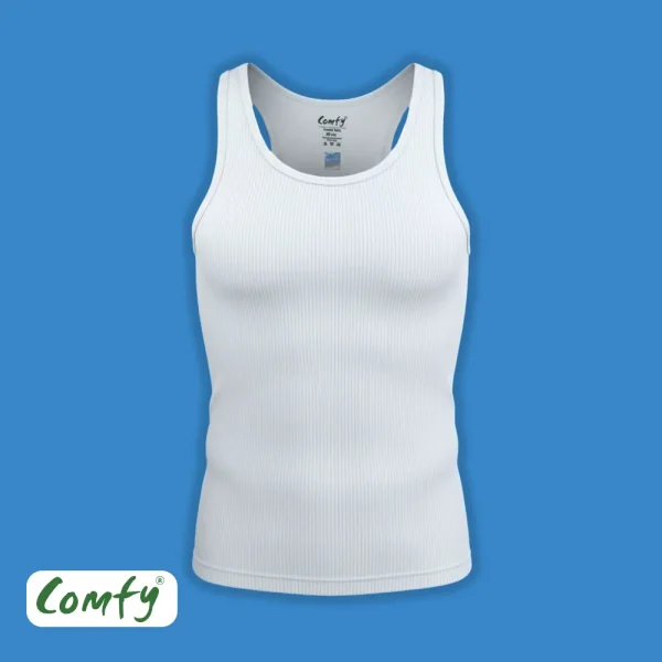 COMFY Men's Vest Ribbed Round Neck Without Sleeves